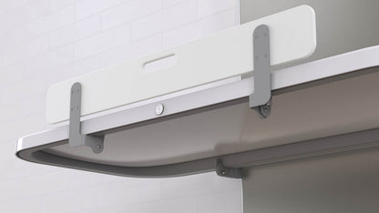 Close up of the safety rail on the Ascent changing table